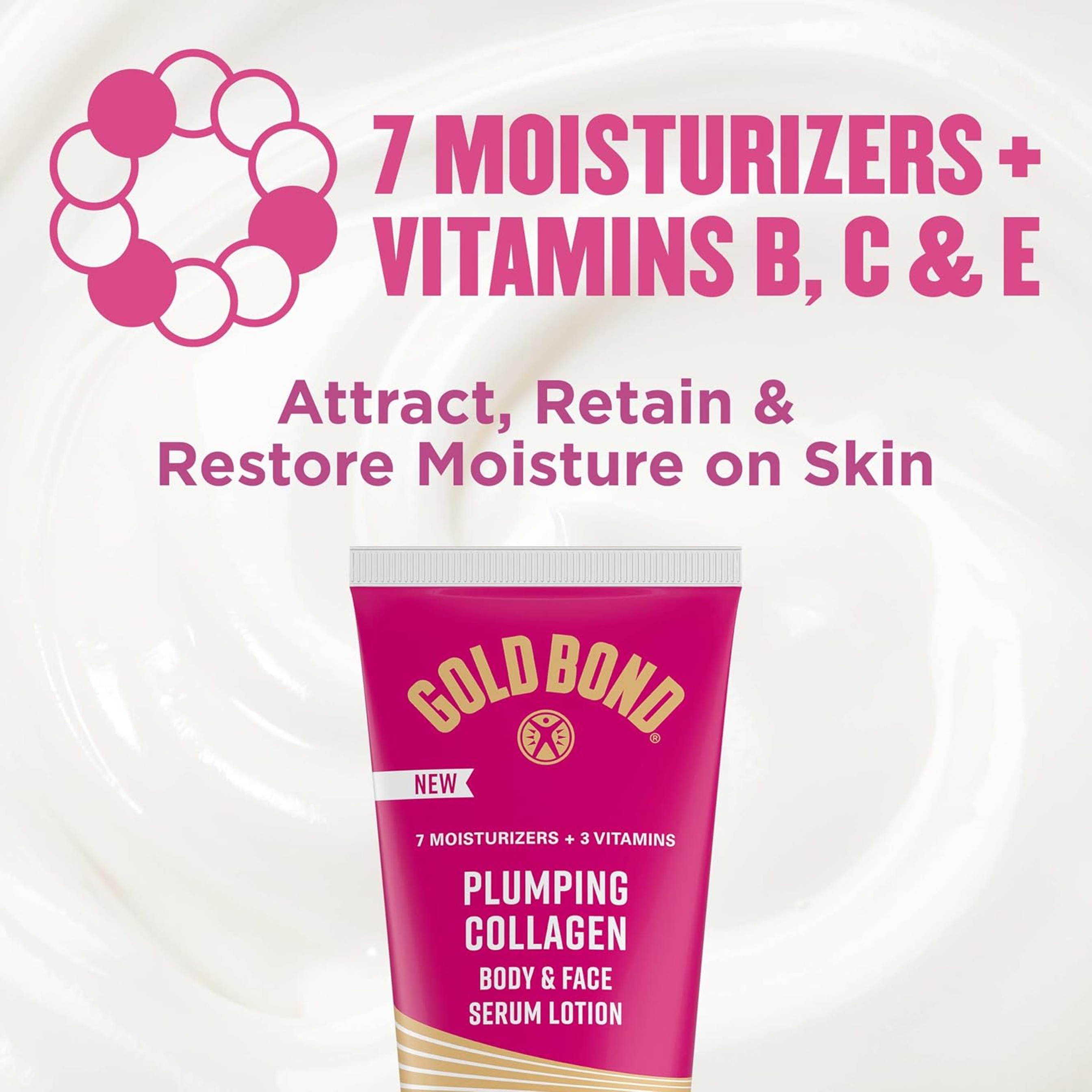 Gold Bond Plumping Collagen Body & Face Serum Lotion 8 oz - Hydrating Moisturizer, Cherry Blossom Scent 5