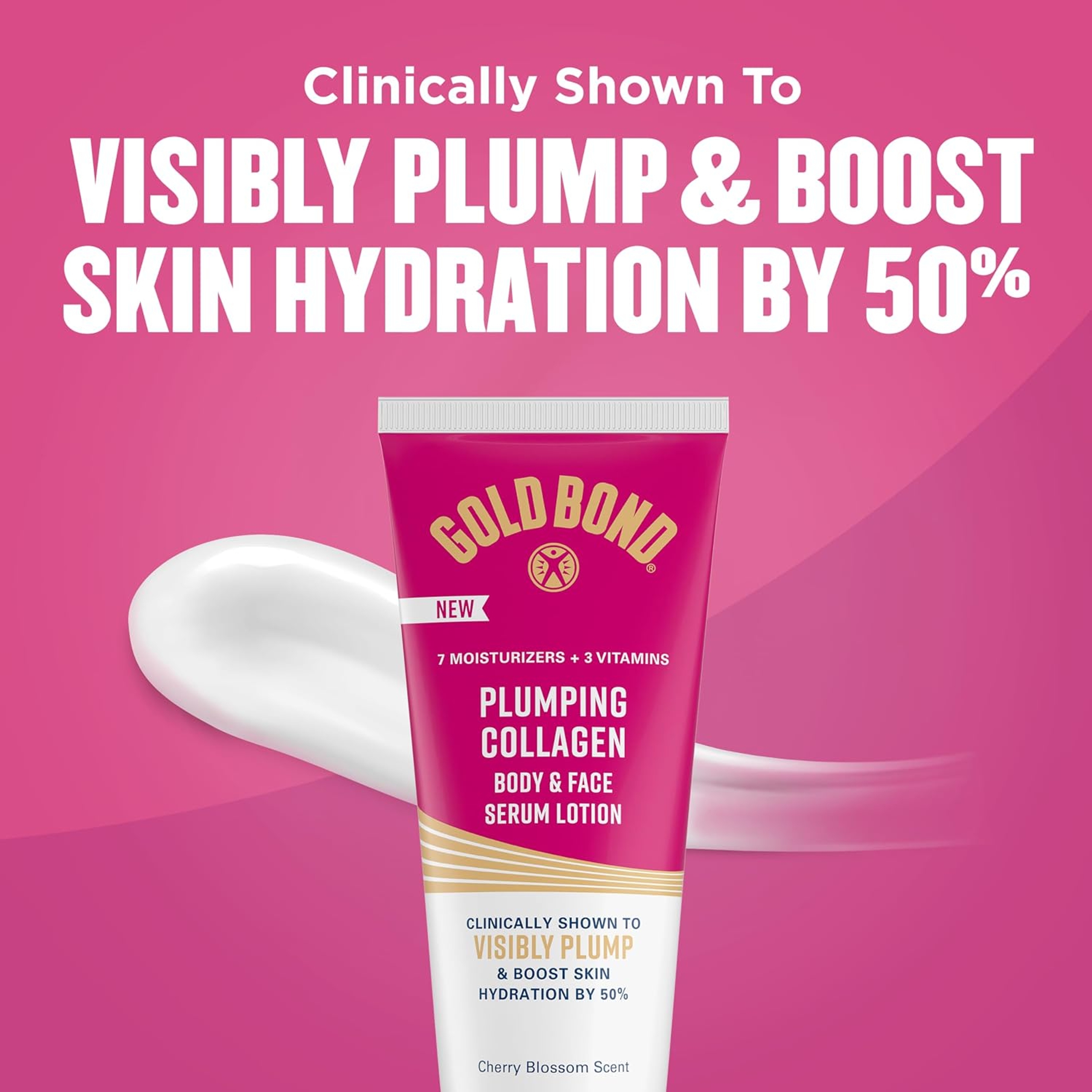 Gold Bond Plumping Collagen Body & Face Serum Lotion 8 oz - Hydrating Moisturizer, Cherry Blossom Scent 2