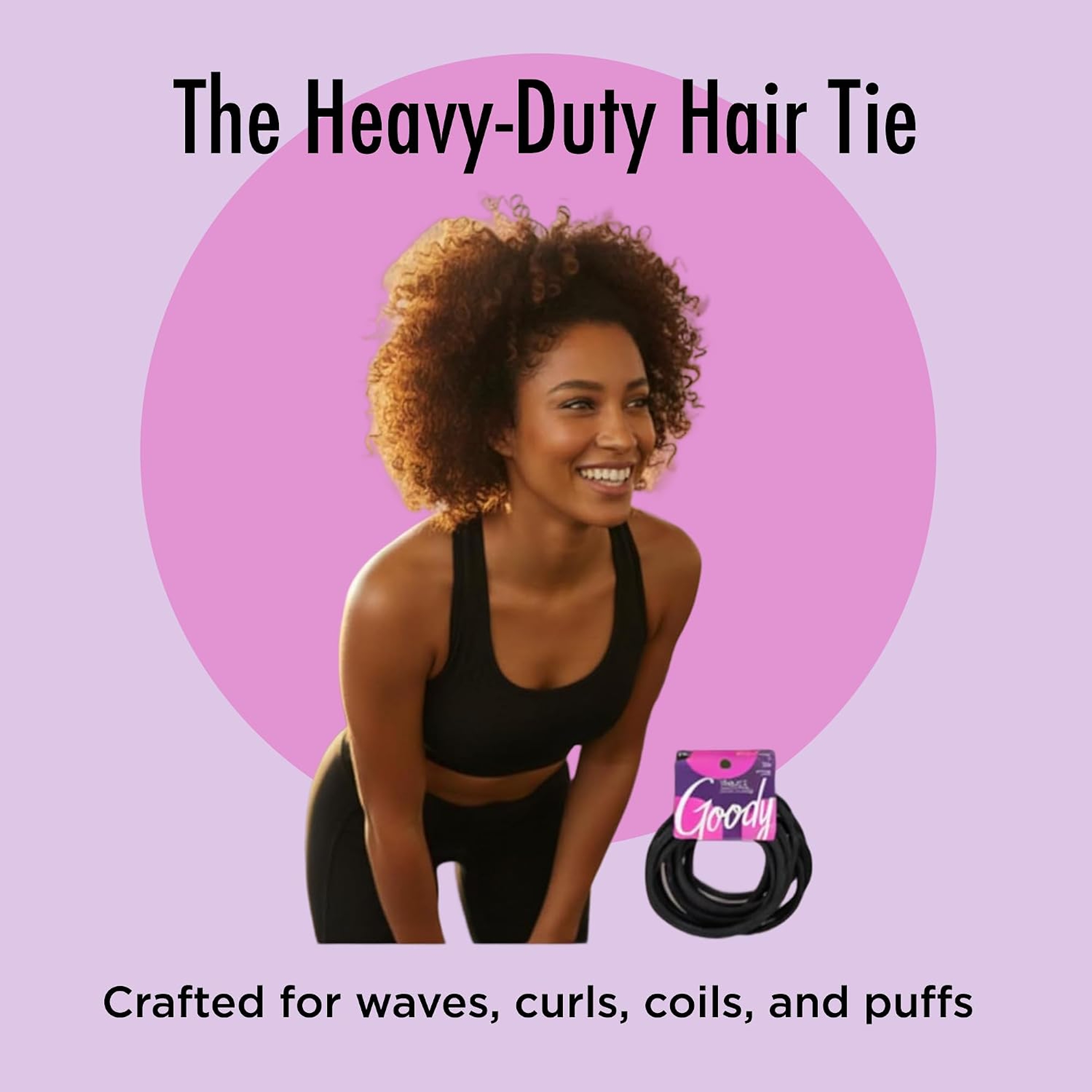 Goody Ouchless XL & Extra Thick Hair Elastics, Black, 10 Count - Strong Hold for Thick Hair, Curly or Textured Styles 4