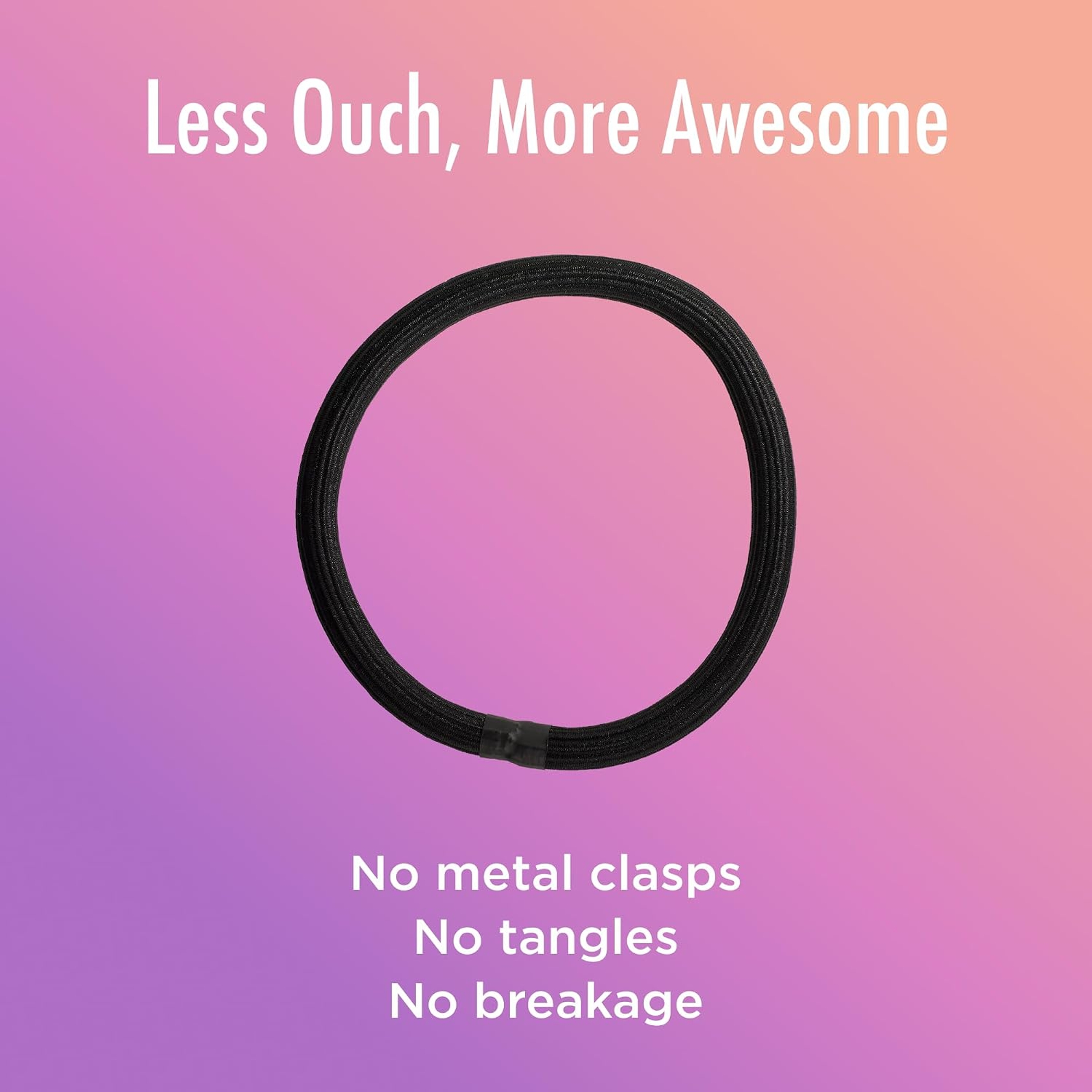 Goody Ouchless XL & Extra Thick Hair Elastics, Black, 10 Count - Strong Hold for Thick Hair, Curly or Textured Styles 3