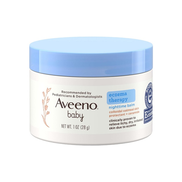 Aveeno Baby Eczema Therapy Nighttime Balm 1 oz - Soothes Dry, Itchy Skin Due to Eczema with Colloidal Oat & Ceramides