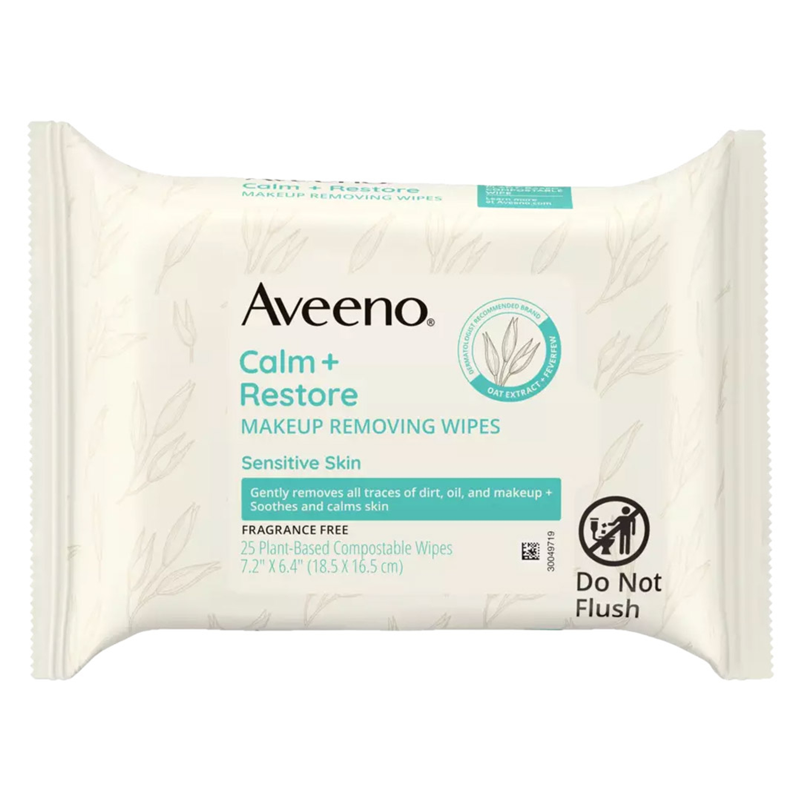 Aveeno Calm + Restore Makeup Removing Wipes 25 Count - Removes Makeup & Nourishes Skin, Fragrance-Free 1