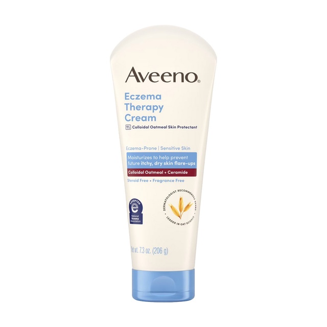 Aveeno Eczema Therapy Daily Moisturizing Cream 7.3 oz - Soothing Eczema Cream for Itchy & Dry Skin Relief, Fragrance-Free
