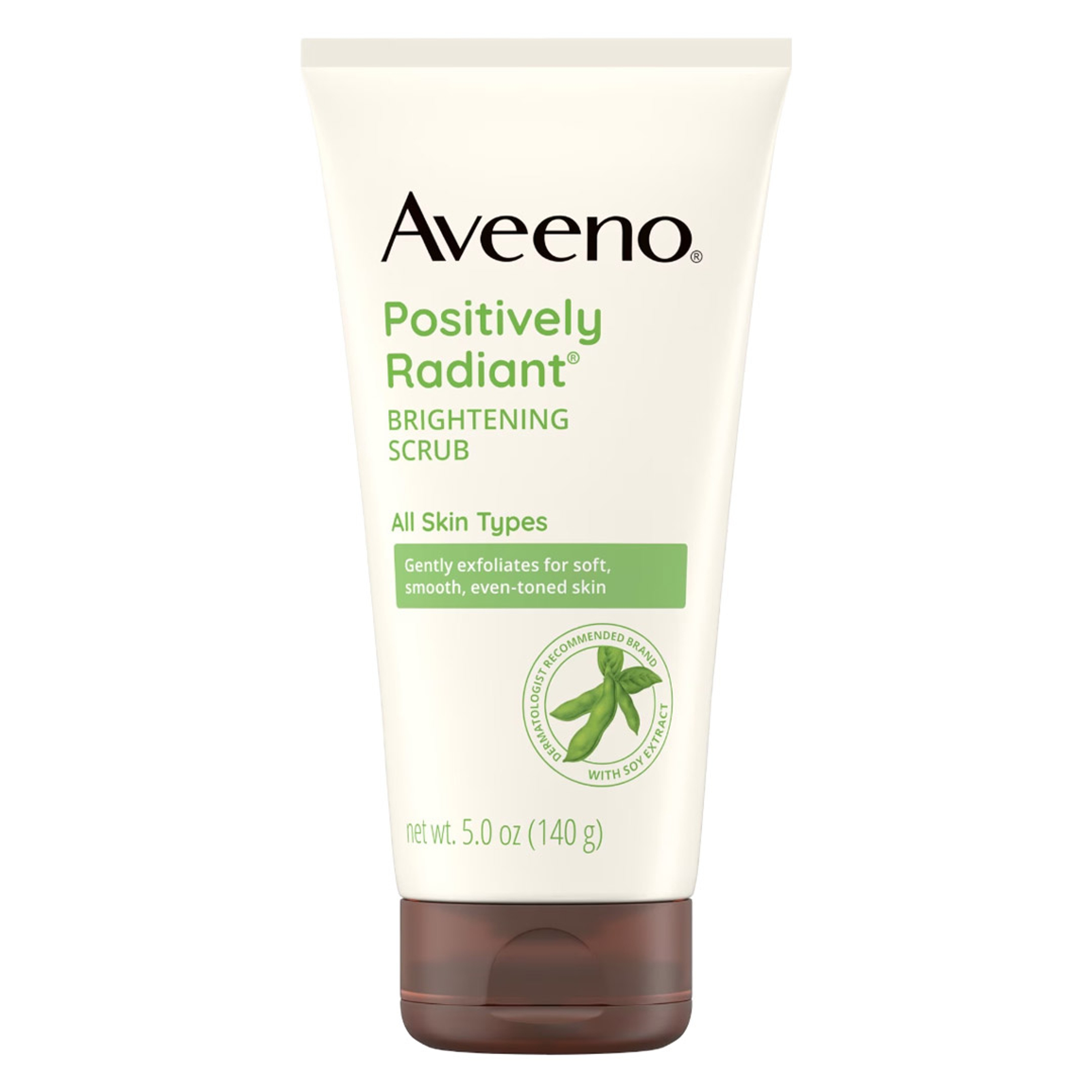 Aveeno Positively Radiant Brightening Scrub 5 oz - Gentle with Moisture-Rich Soy Extract Helps Improve Skin Tone & Texture 1