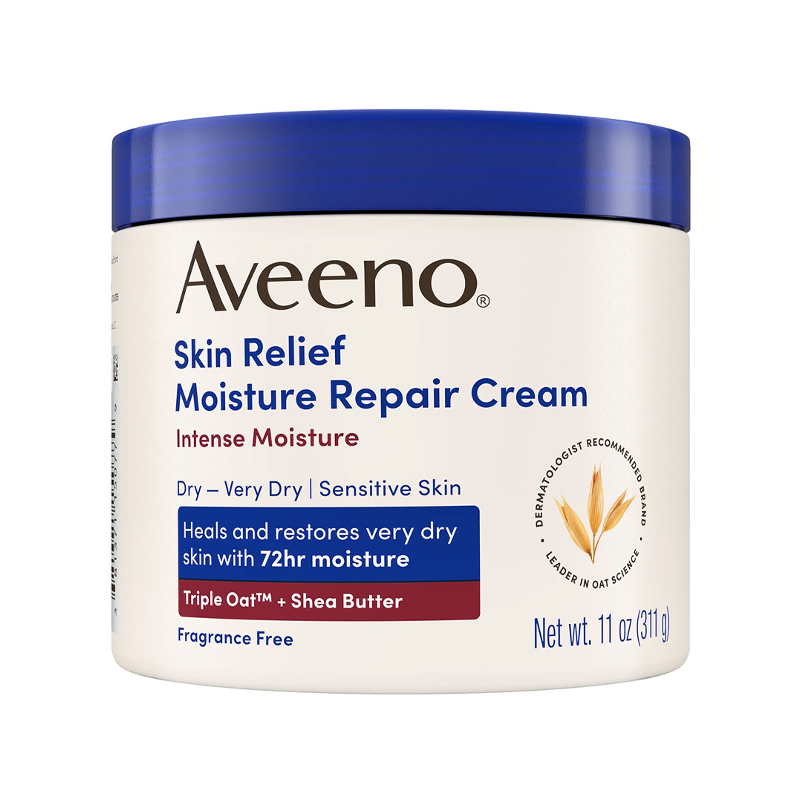 Aveeno Skin Relief Intense Moisture Repair Cream 11 oz - Heals & Restores Very Dry Skin, Fragrance-Free 1