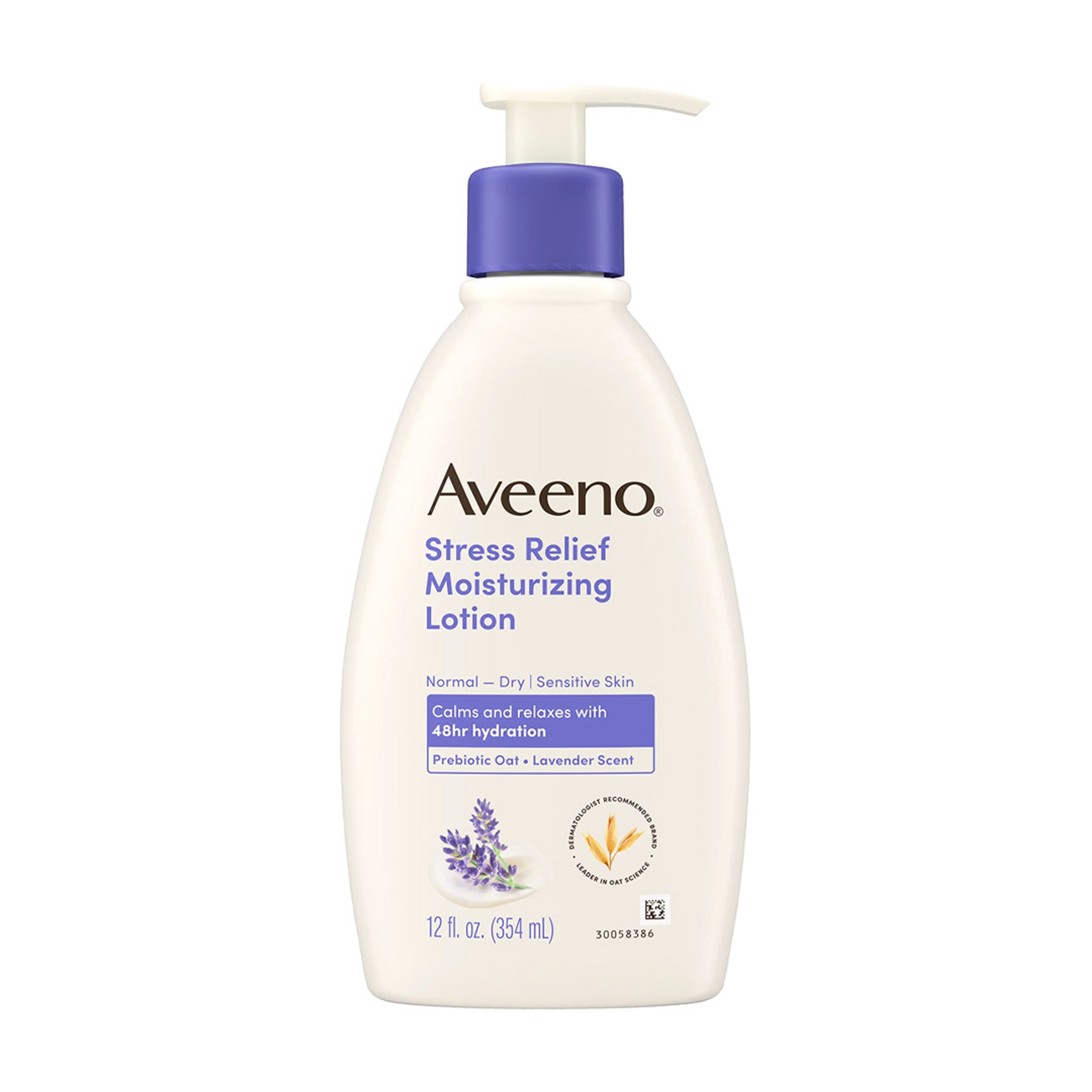 Aveeno Stress Relief Body Lotion 12 fl.oz - Lavender Scent, Calms & Relaxes with 48H Hydration for Sensitive Skin 1