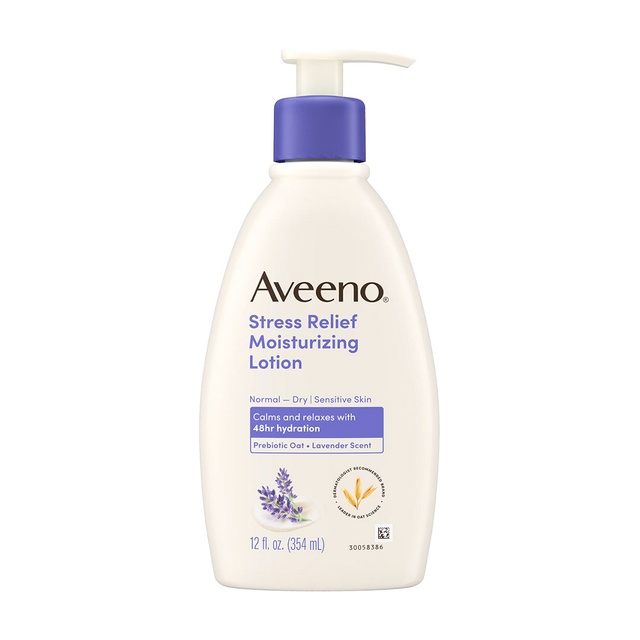Aveeno Stress Relief Body Lotion 12 fl.oz - Lavender Scent, Calms & Relaxes with 48H Hydration for Sensitive Skin