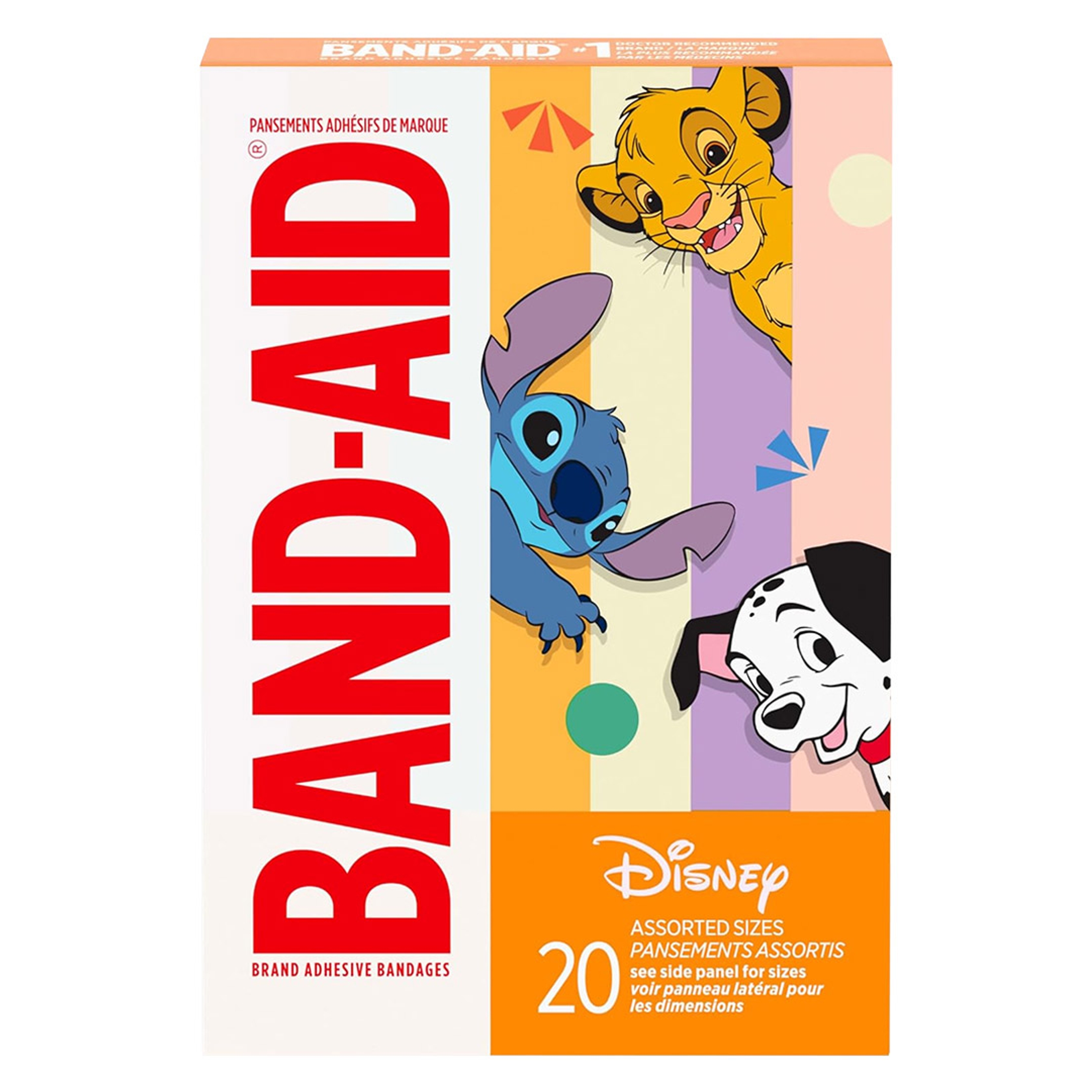 Band-Aid Brand Adhesive Bandages, Disney Classics, 20 Count - Assorted Sizes, Covers & Protects Minor Cuts & Scrapes 1