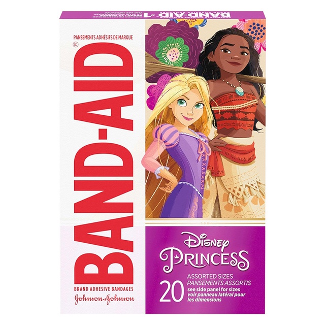 Band-Aid Brand Adhesive Bandages, Disney Princesses, 20 Count - Assorted Sizes, Covers & Protects Minor Cuts & Scrapes
