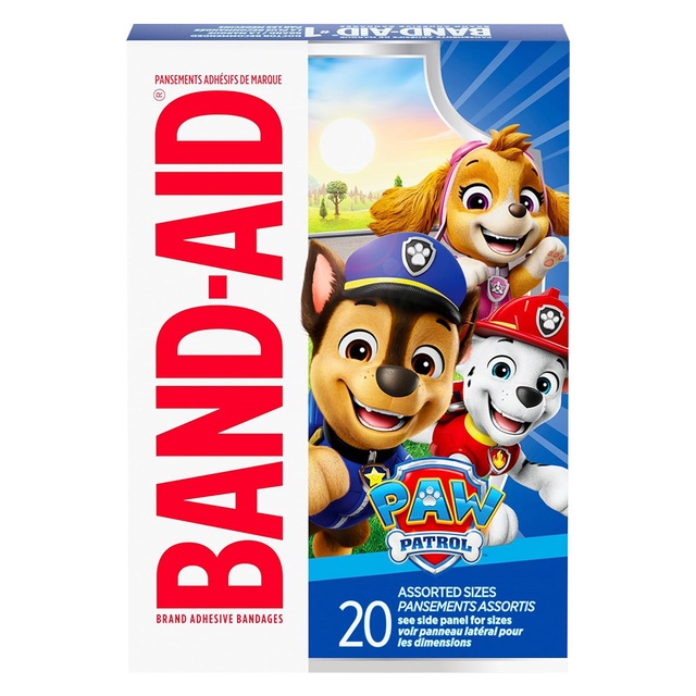 Band-Aid Brand Adhesive Bandages, Paw Patrol, 20 Count - Assorted Sizes, Covers & Protects Minor Cuts & Scrapes