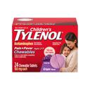 Children's Tylenol Chewables with 160 mg Acetaminophen, Pain Reliever & Fever Reducer for Kids' Cold + Flu Symptoms, Headache, Sore Throat & Toothache, Aspirin-Free, Grape Flavor, 24 ct 1