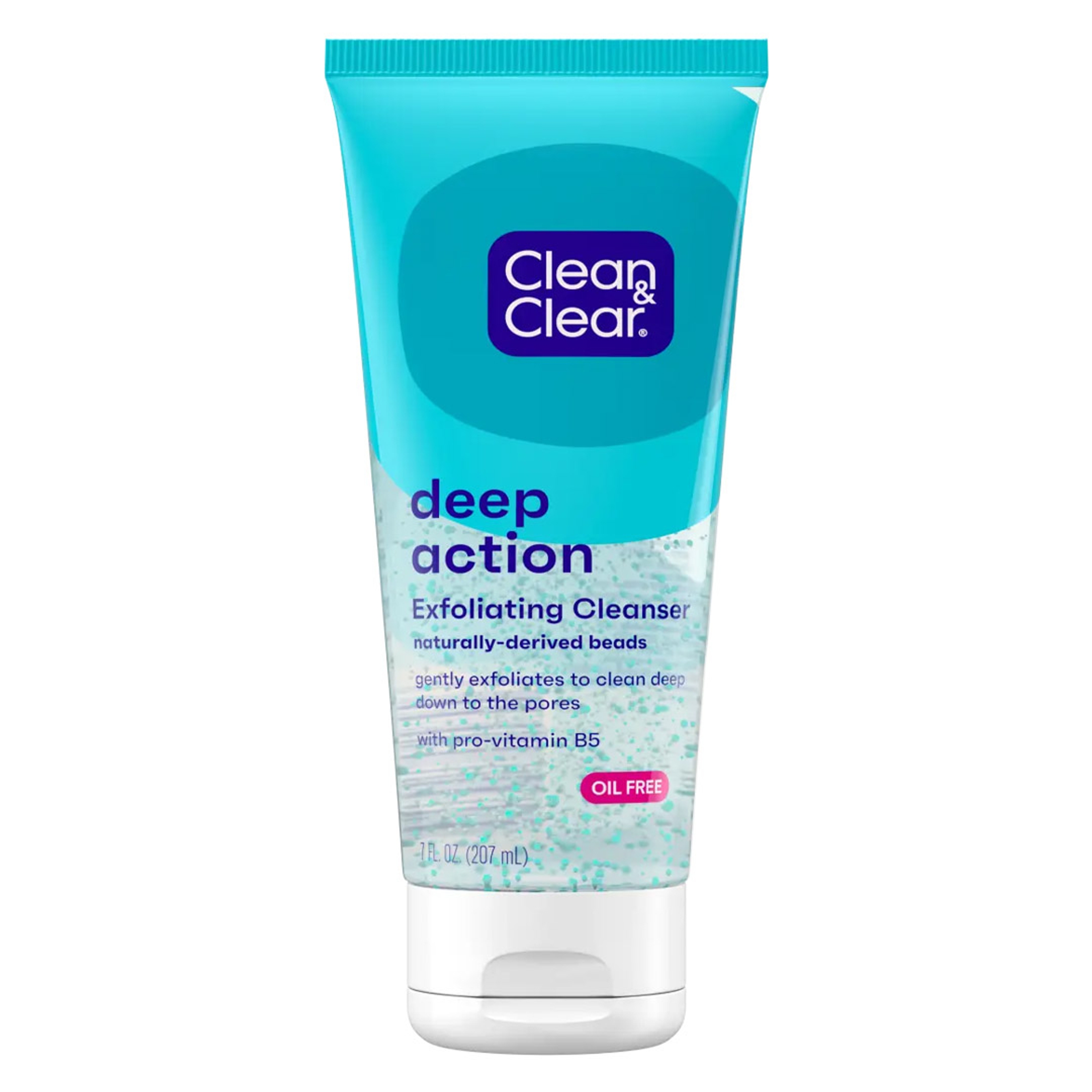 Clean & Clear Deep Action Exfoliating Cleanser 7 fl.oz - Oil-Free, Gentle Exfoliating Daily Face Wash with Pro-Vitamin B5 1