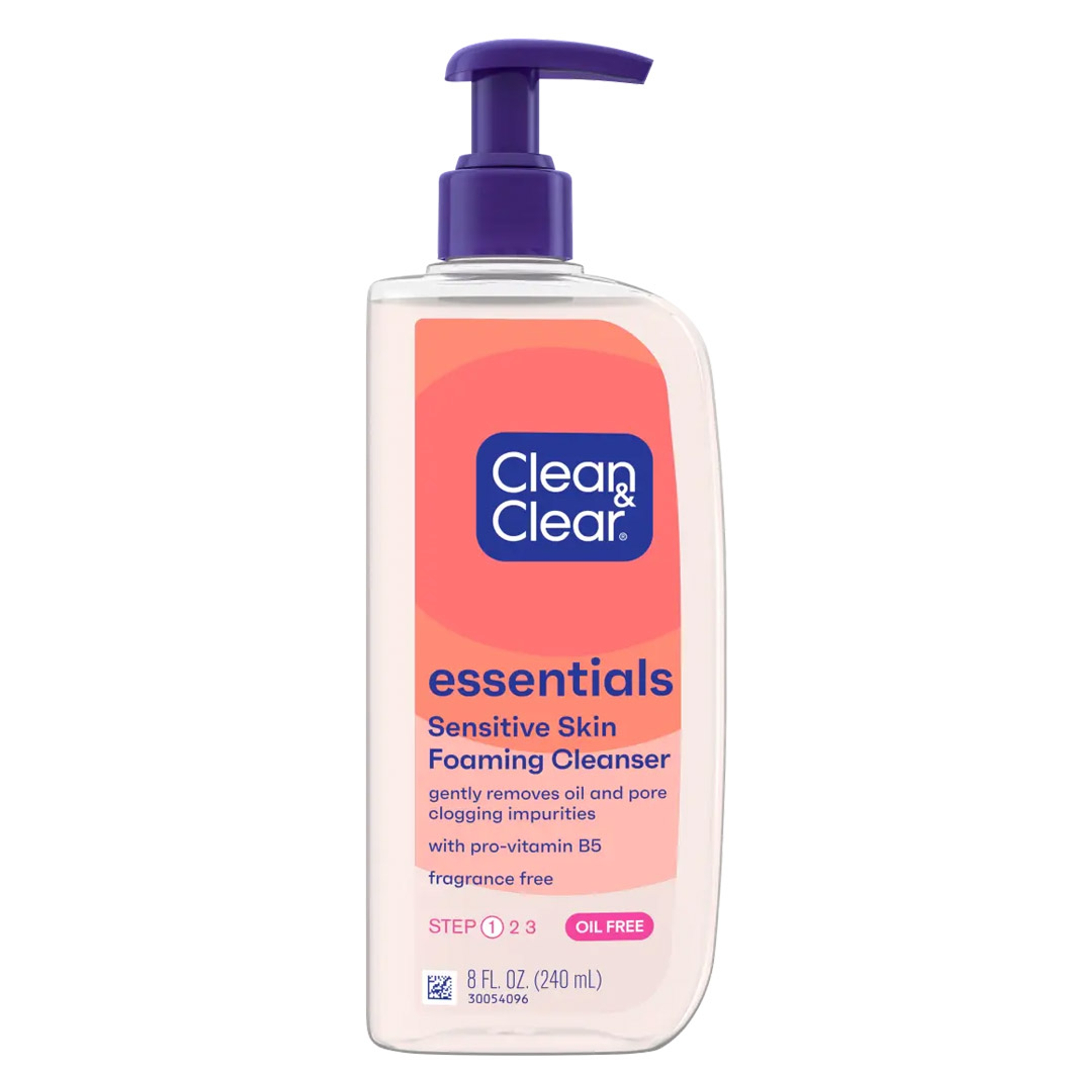Clean & Clear Essentials Sensitive Skin Foaming Facial Cleanser 8 fl.oz - Removes Oil & Pore-Clogging Impurities, Fragrance-Free 1