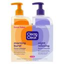 Clean & Clear Morning Burst & Night Relaxing Facial Cleansers, 16 fl.oz Total - Citrus Scent, Oil-Free Face Wash for Daily Cleansing 1