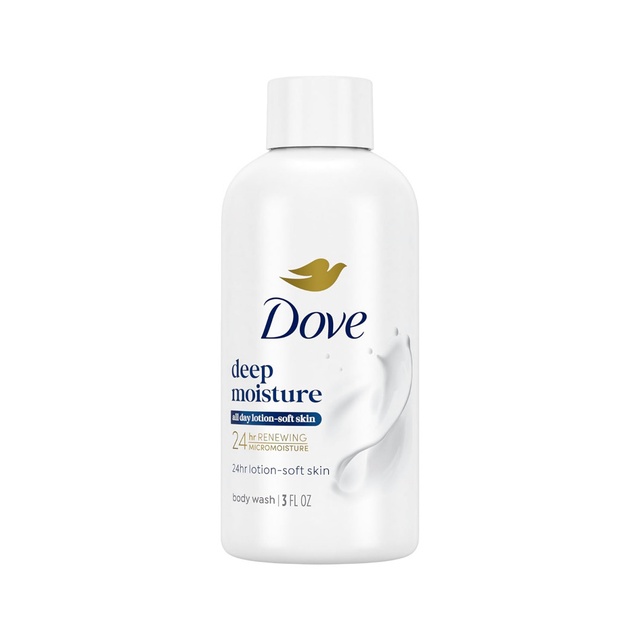 Dove Deep Moisture Body Wash 3 fl.oz - Moisturizing Skin Cleanser for 24H Lotion-Soft Skin