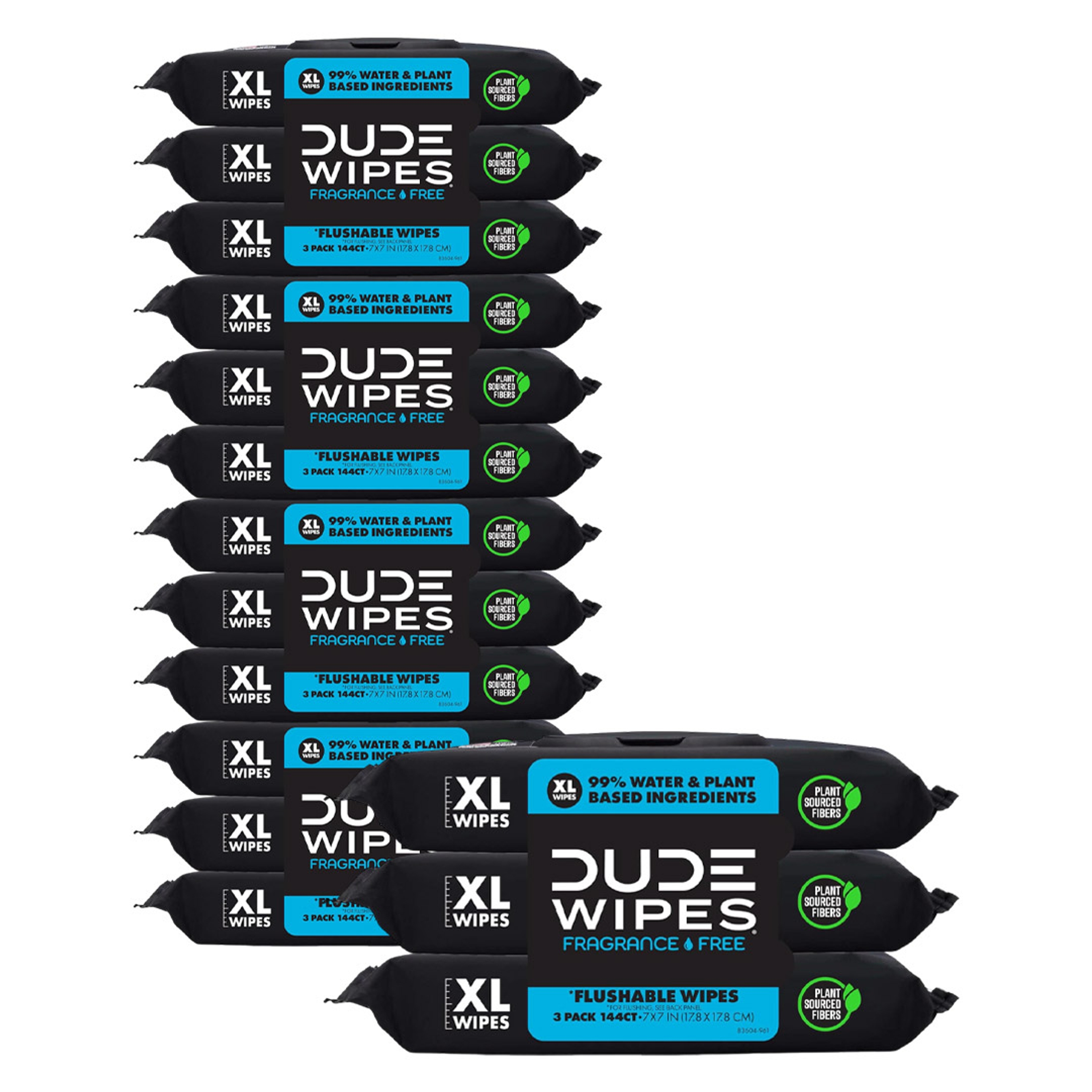 DUDE Wipes Fragrance Free Flushable Wipes 48 Count (Pack of 15) - Extra-Large Adult Wet Wipes for Sensitive Skin 1