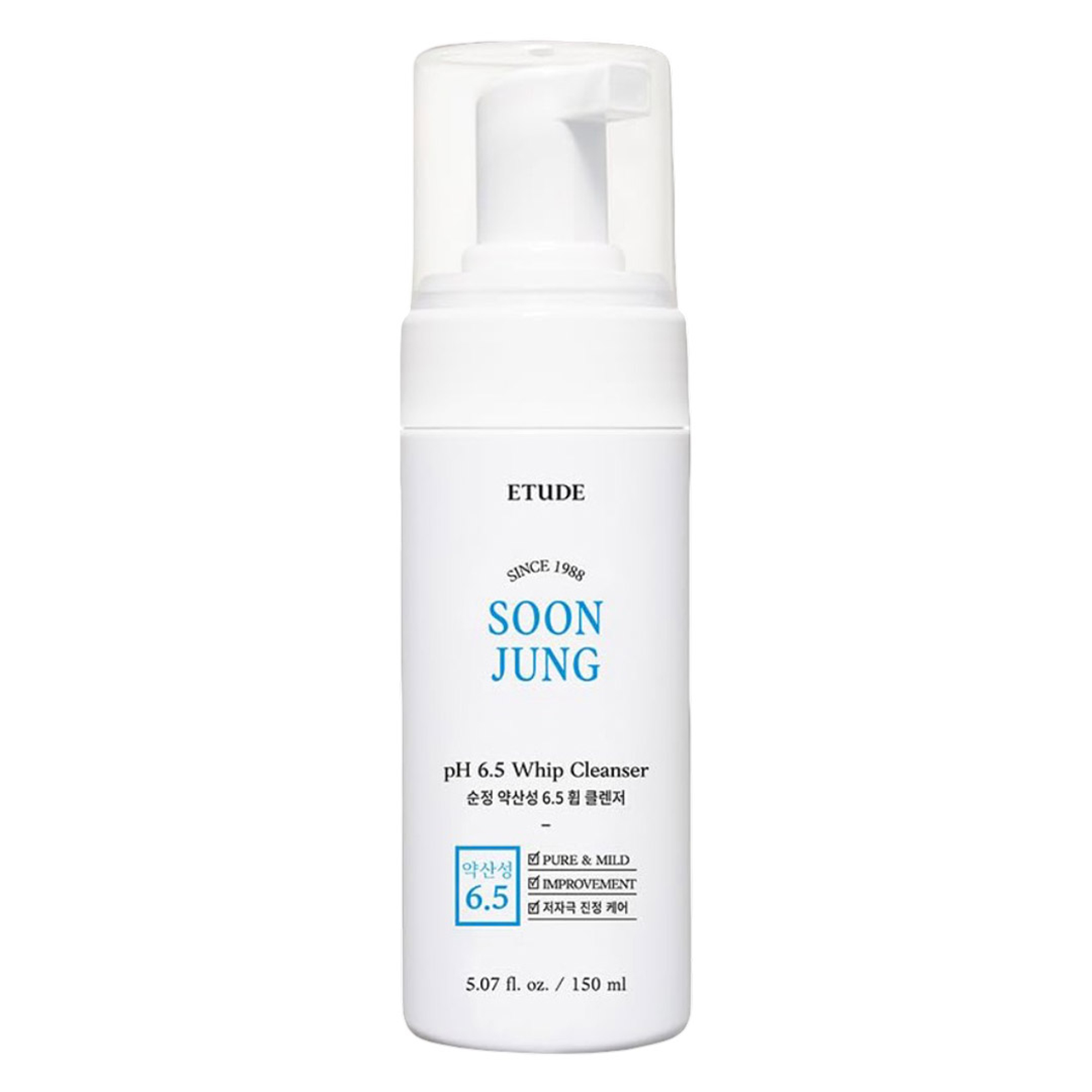 Etude SoonJung pH 6.5 Whip Cleanser 5.07 fl.oz - Mild Micro Foaming Face Wash for Sensitive Skin 1