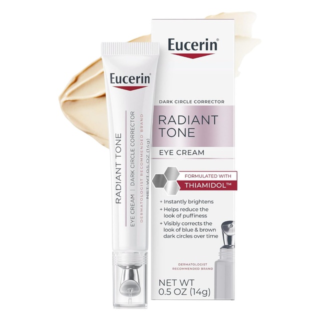 Eucerin Radiant Tone Eye Cream 0.5 oz - Dark Circle Corrector, Eye Brightening Cream with Thiamidol & Hyaluronic Acid