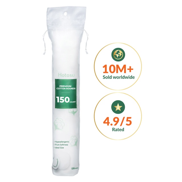 Hotosu Premium Cotton Rounds 150 Count