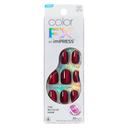 imPRESS colorFX No Glue Mani Press On Nails, Hidden Gem, 30 Count - Red Short Oval Chrome Effect 1