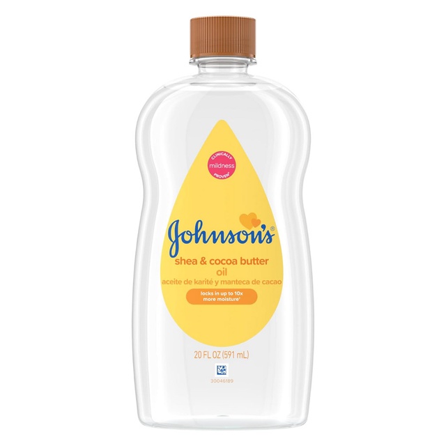 Johnson's Baby Shea & Cocoa Butter Oil 20 fl.oz - Prevents Moisture Loss, Helps Relieve Dry Skin