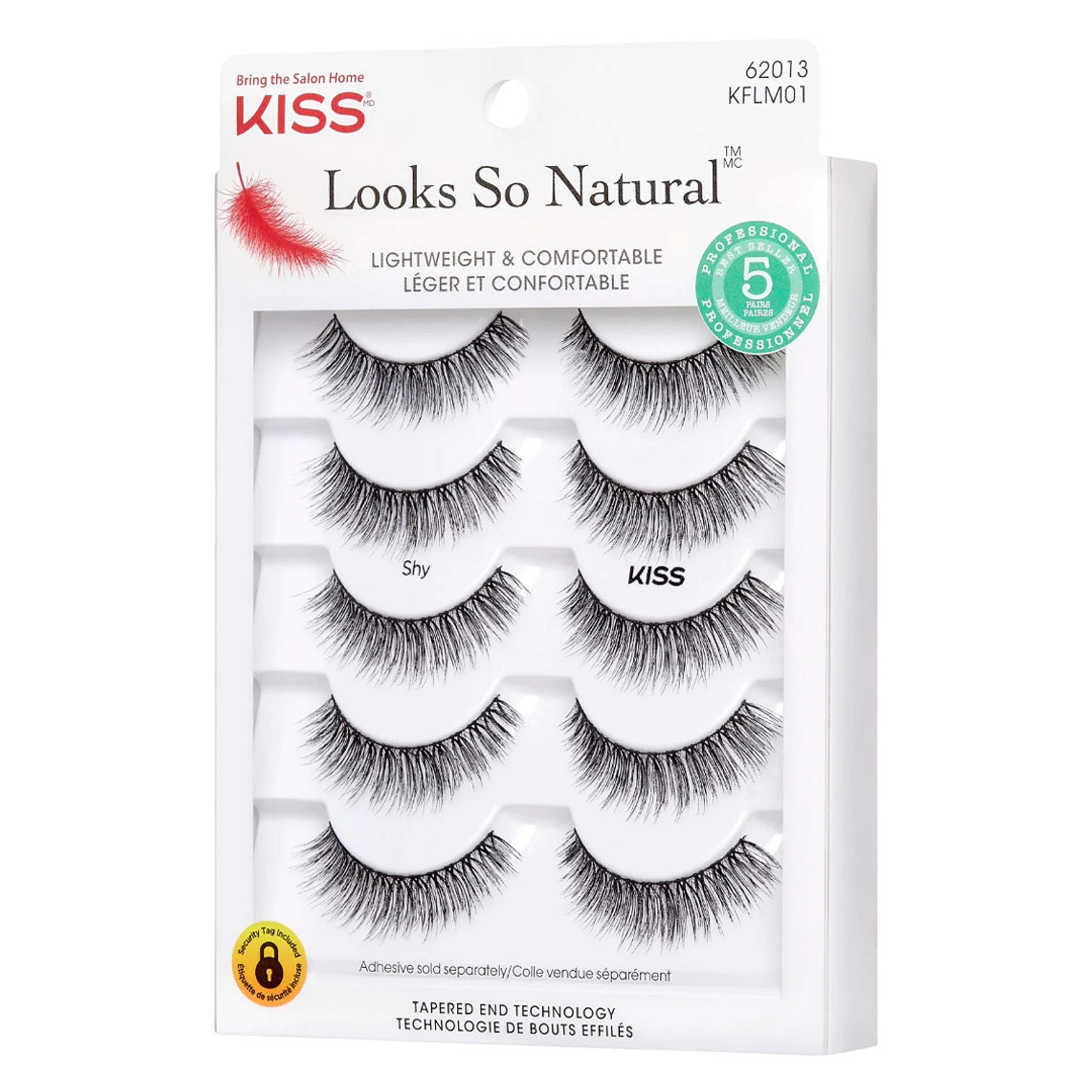 Kiss Looks So Natural False Eyelashes, Shy 12mm, 5 Pairs - Easy to Apply, Reusable Lash Clusters 1
