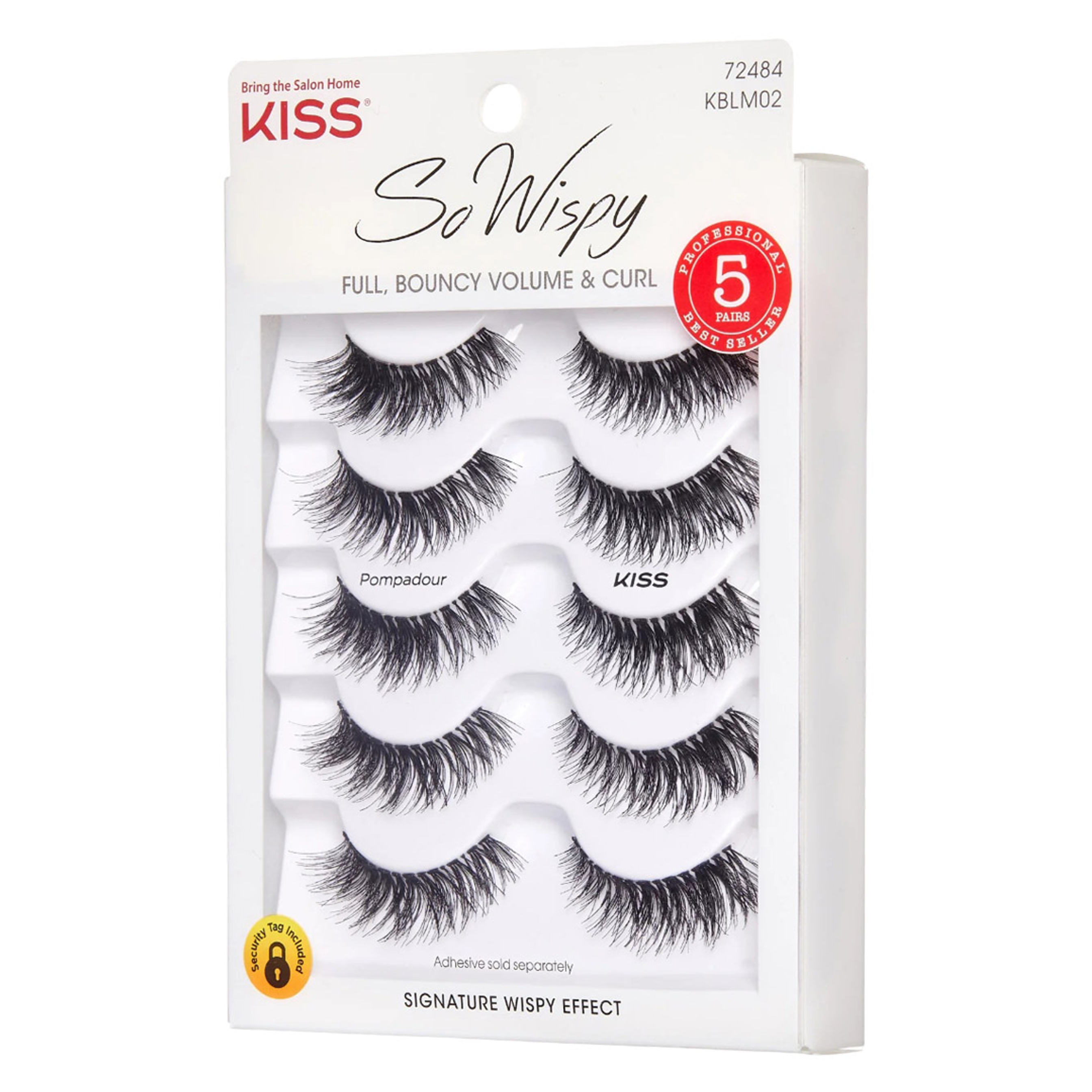 Kiss So Wispy False Eyelashes, Pompadour 16mm, 5 Pairs - Easy to Apply, Reusable Lash Clusters 1