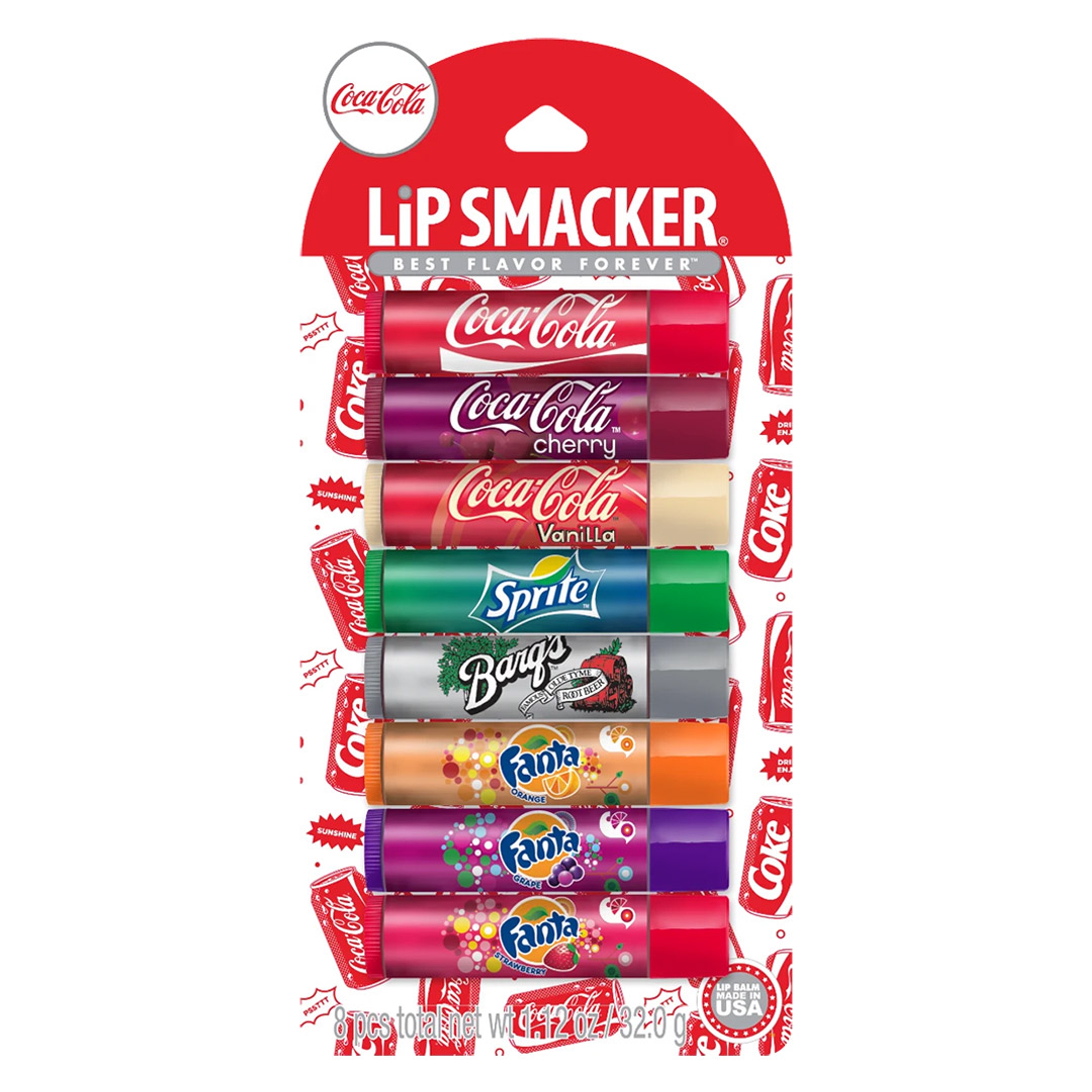 Lip Smacker Coca-Cola Party Pack 0.14 oz (Pack of 8) - Coke Flavored Lip Balms with Smoothing Moisture & Refreshment 1