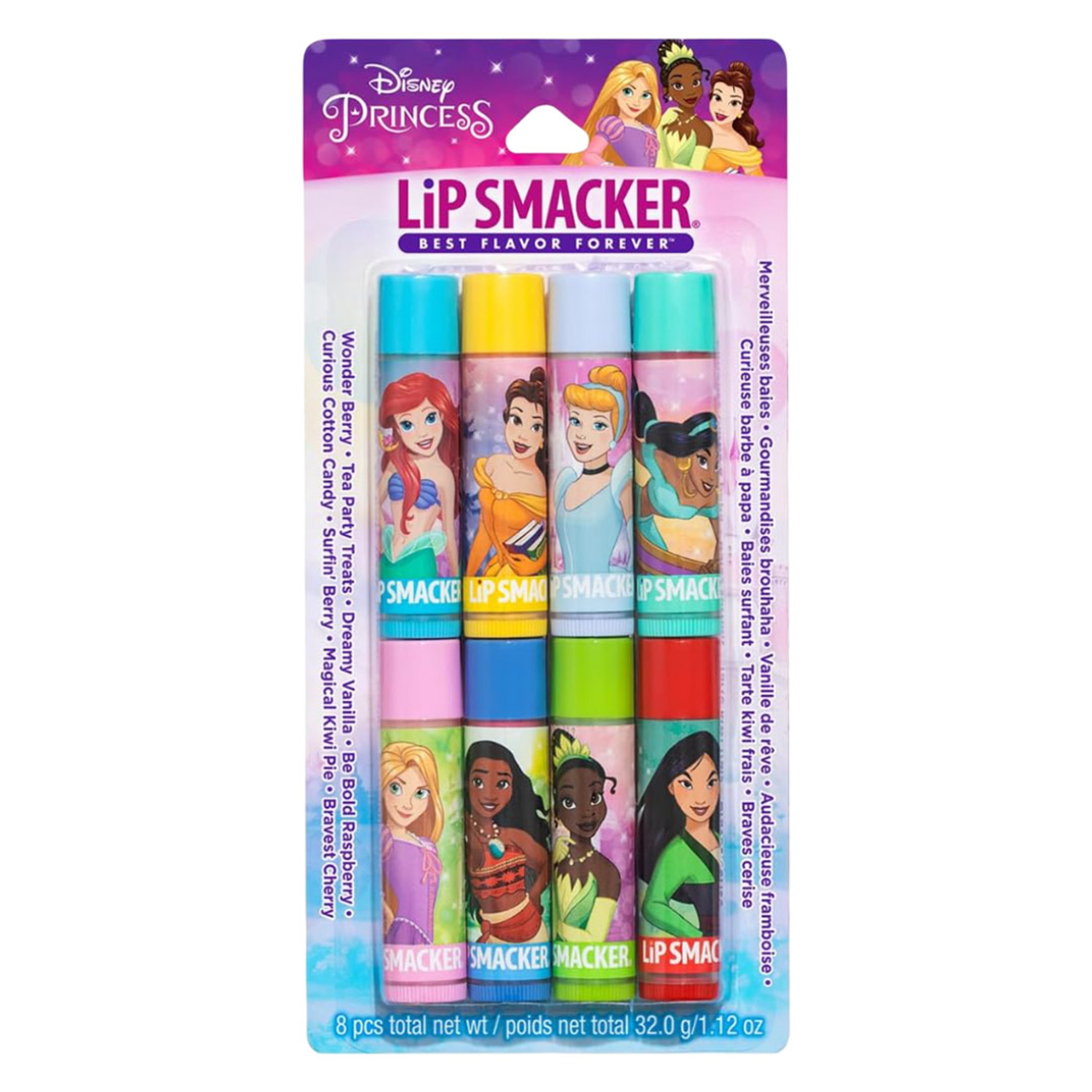 Lip Smacker Disney Princess Party Pack 0.14 oz (Pack of 8) -  Moisturizing & Smoothing Clear Lip Balms for Kids 1