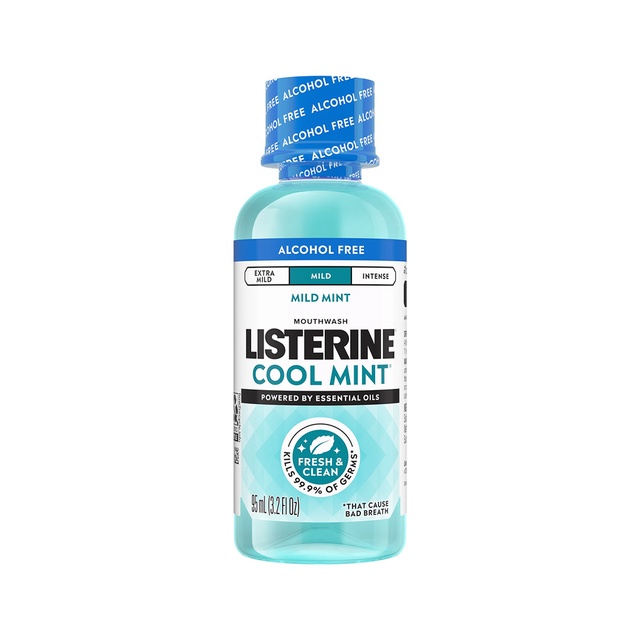 Listerine Cool Mint Alcohol-Free Mild Mouthwash 3.2 fl.oz - Fights Bad Breath Germs for A Fresher & Cleaner Mouth