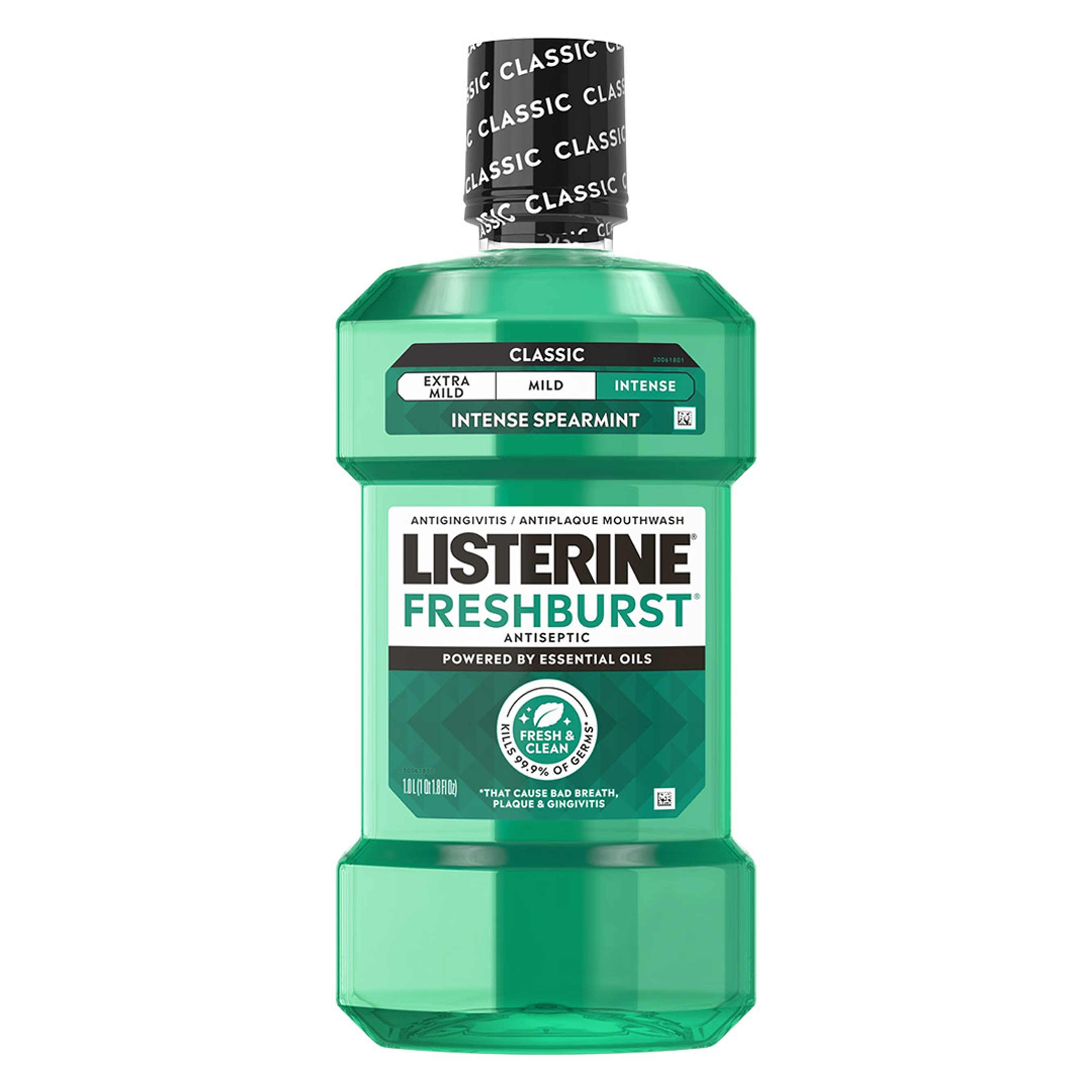 Listerine Freshburst Intense Spearmint Antiseptic Mouthwash 33.8 fl.oz - Oral Rinse for A Cleaner Mouth & Fresh Breath 1