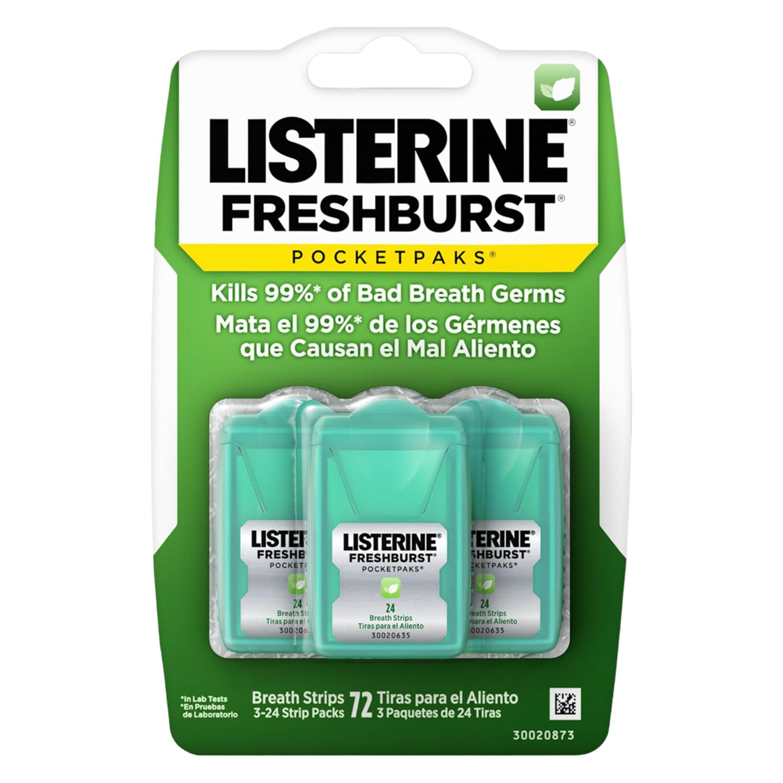 Listerine Freshburst PocketPaks Breath Strips 24 Count (Pack of 3) - Breath Freshening Strips Dissolve Instantly 1