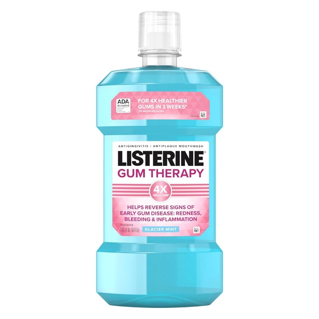 Listerine Gum Therapy Glacier Mint Mouthwash 33.8 fl.oz - Antigingivitis & Antiplaque Oral Rinse