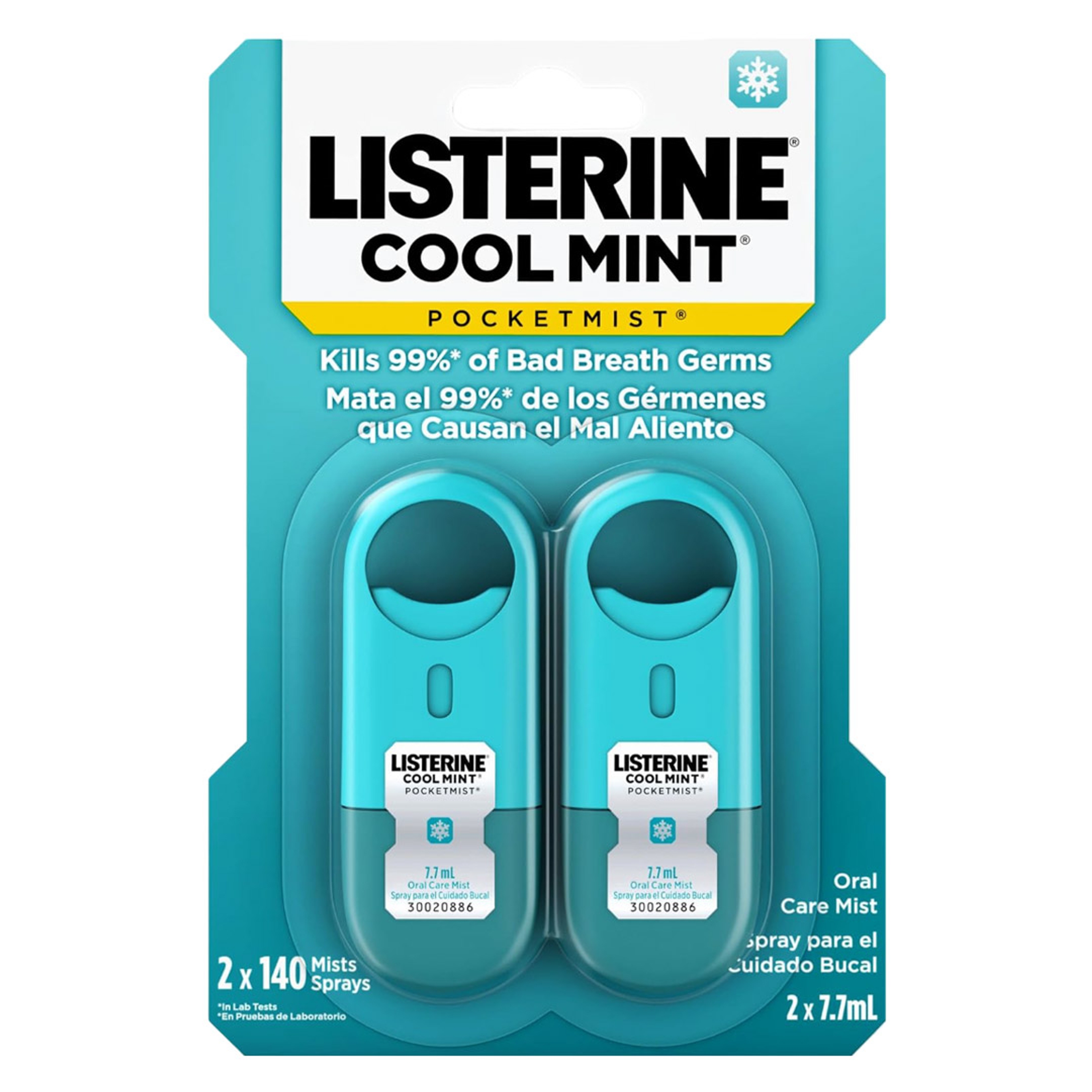 Listerine Pocketmist Fresh Breath Spray, Cool Mint, 0.26 fl.oz (Pack of 2) - Oral Care Mist for a Clean, Fresh Mouth 1