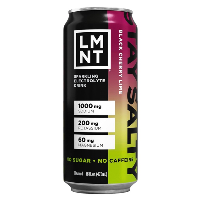 LMNT Sparkling Electrolyte Drink, Black Cherry Lime, 16 fl.oz
