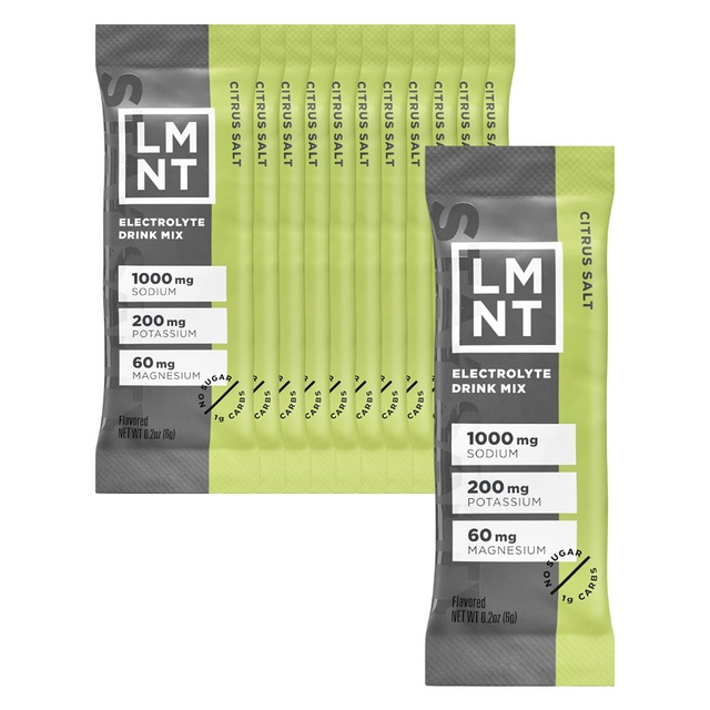 LMNT Zero Sugar Electrolytes, Citrus Salt, 0.2 oz (Pack of 12)