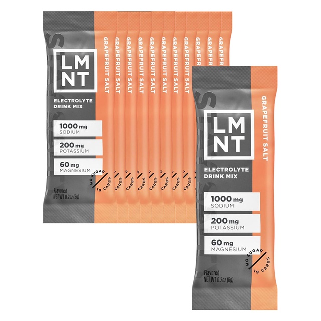 LMNT Zero Sugar Electrolytes, Grapefruit Salt, 0.2 oz (Pack of 12)