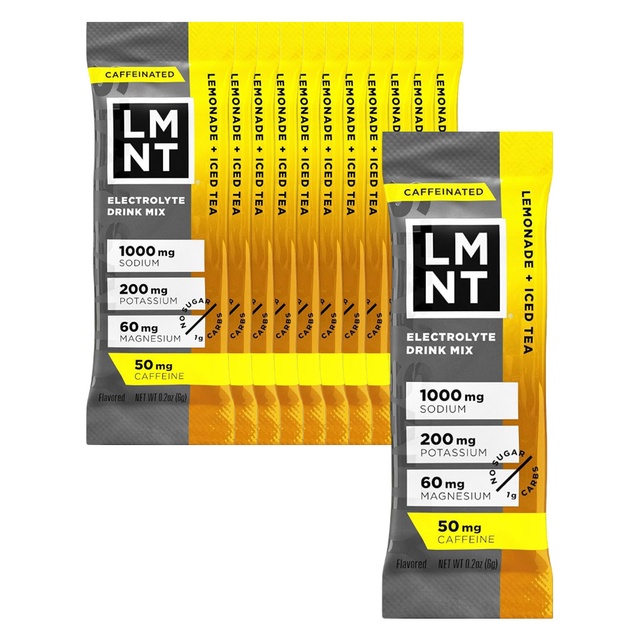 LMNT Zero Sugar Electrolytes, Lemonade Iced Tea, 0.2 oz (Pack of 12)
