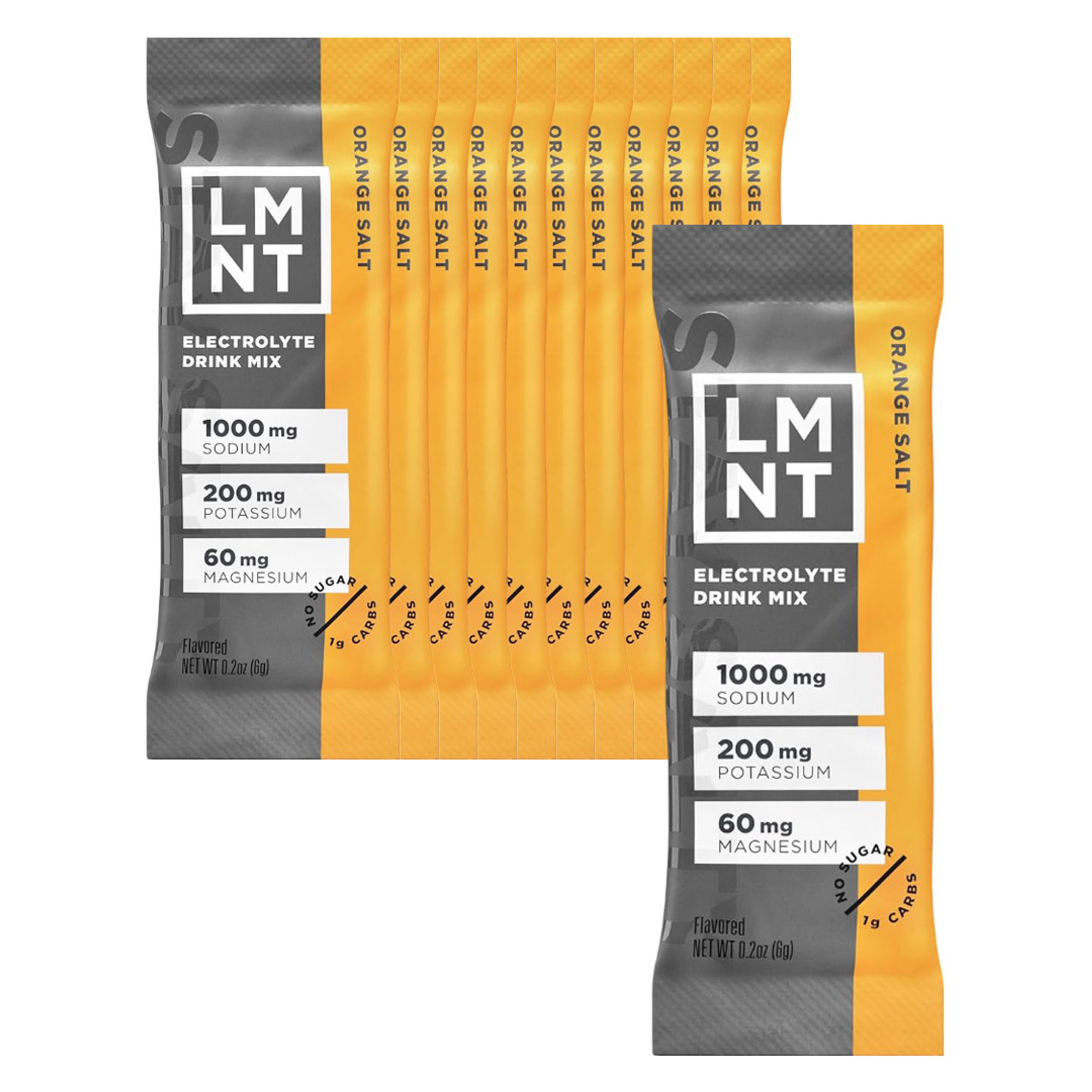 LMNT Zero Sugar Electrolytes, Orange Salt, 0.2 oz (Pack of 12) 1