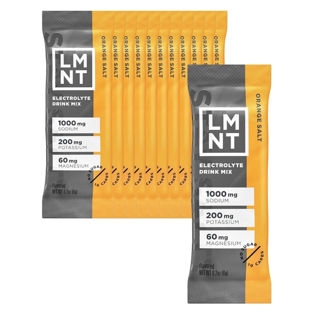LMNT Zero Sugar Electrolytes, Orange Salt, 0.2 oz (Pack of 12)