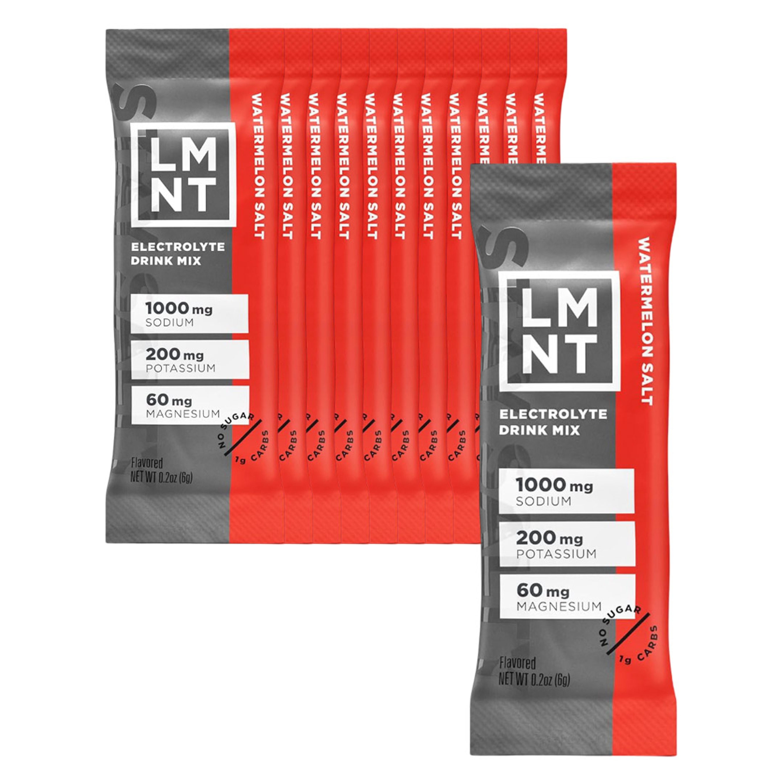 LMNT Zero Sugar Electrolytes, Watermelon Salt, 0.2 oz (Pack of 12) 1