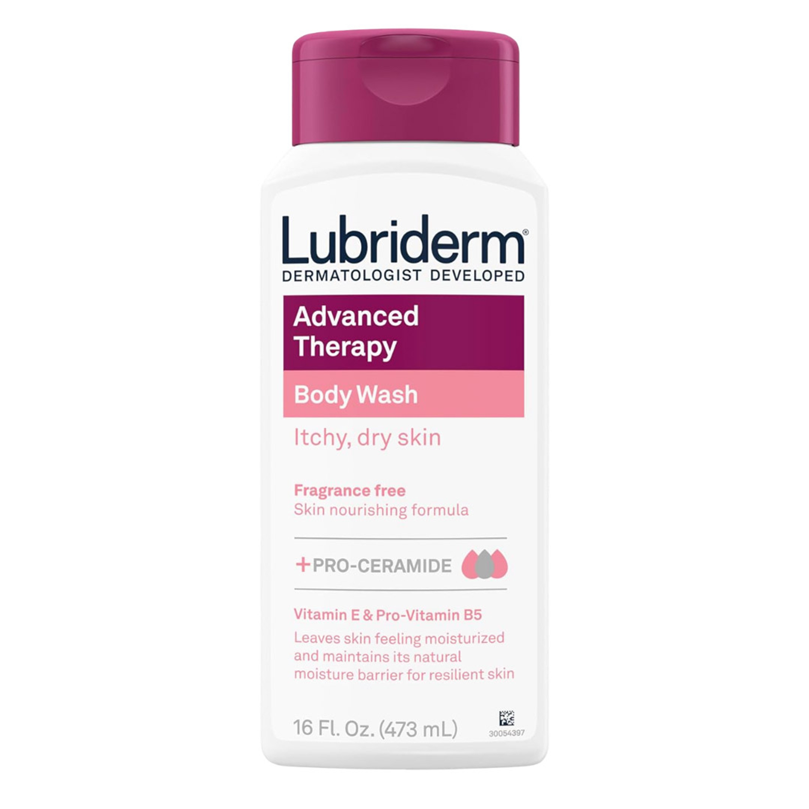 Lubriderm Advanced Therapy Body Wash Fragrance-Free 16 fl.oz - Gently Cleanses, Soothes & Hydrates Itchy Dry Skin 1