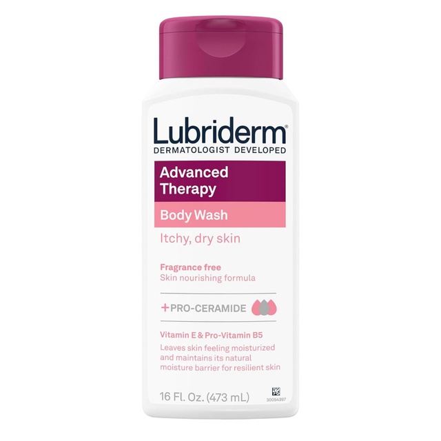Lubriderm Advanced Therapy Body Wash Fragrance-Free 16 fl.oz - Gently Cleanses, Soothes & Hydrates Itchy Dry Skin