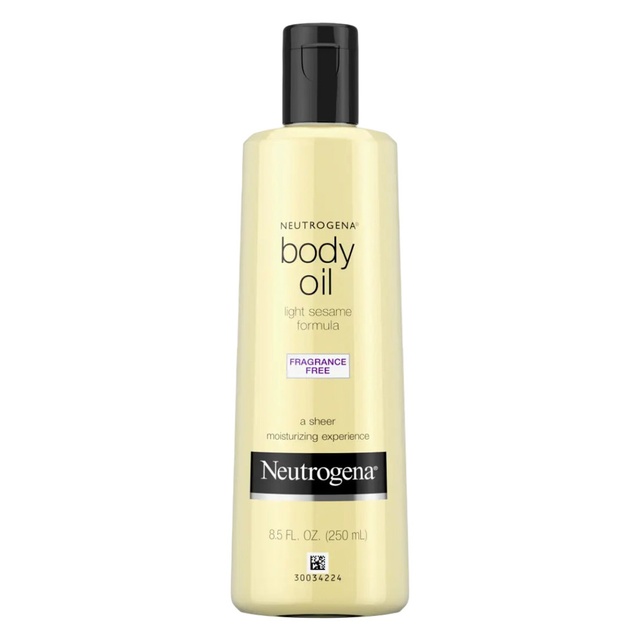 Neutrogena Body Oil Light Sesame Formula Fragrance-Free 8.5 fl.oz - Nourishing Moisturizer for Soft & Silky Skin