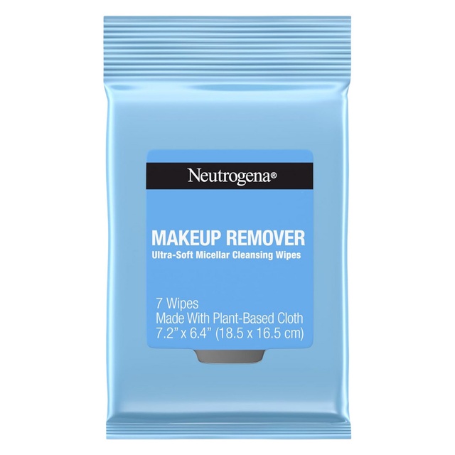Neutrogena Makeup Remover Ultra-Soft Micellar Cleansing Wipes 7 Count - Gently Remove Dirt, Oil & Makeup