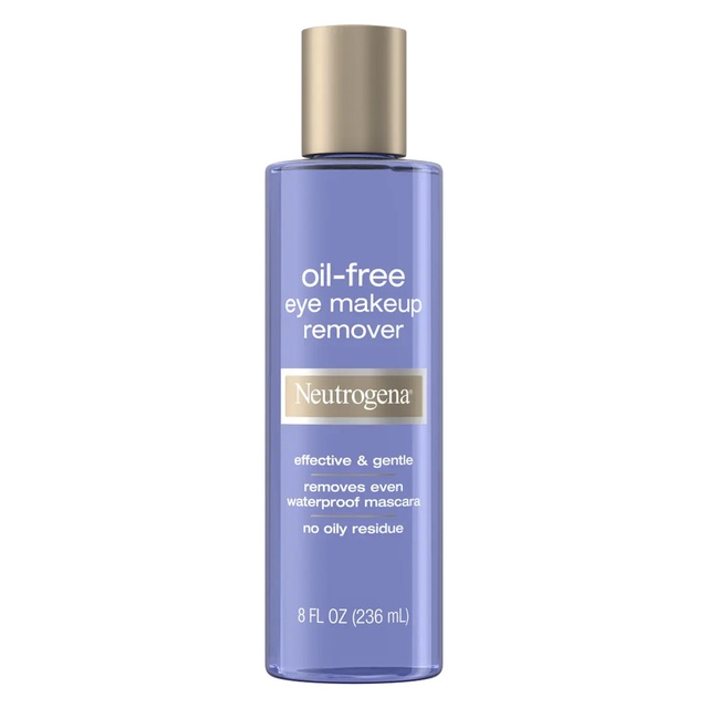 Neutrogena Oil-Free Eye Makeup Remover 8 fl.oz - Gentle Cleanser for Sensitive Eyes, Dissolves Waterproof Mascara