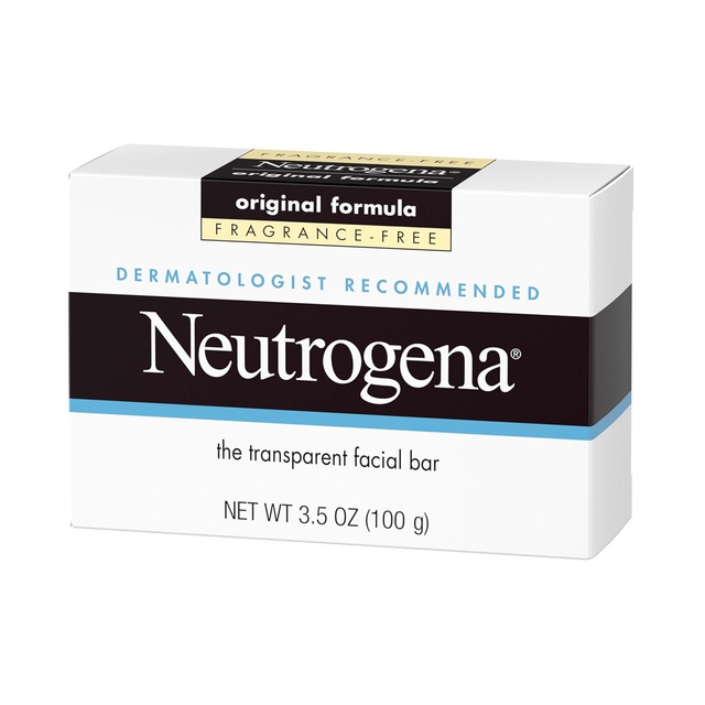 Neutrogena Original Fragrance-free Transparent Facial Bar 3.5 oz - Face Wash Bar Soap for Gentle Daily Cleansing