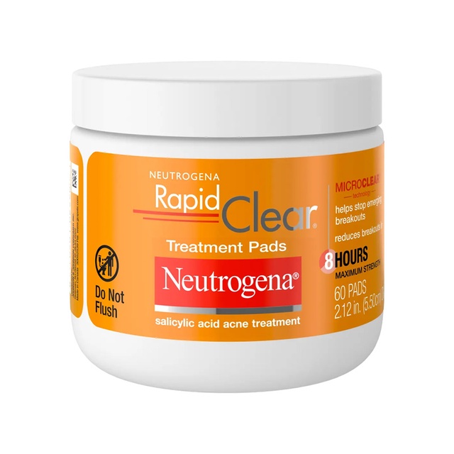 Neutrogena Rapid Clear Treatment Pads 60 Count - Salicylic Acid Acne Pads to Treat & Help Prevent Breakouts