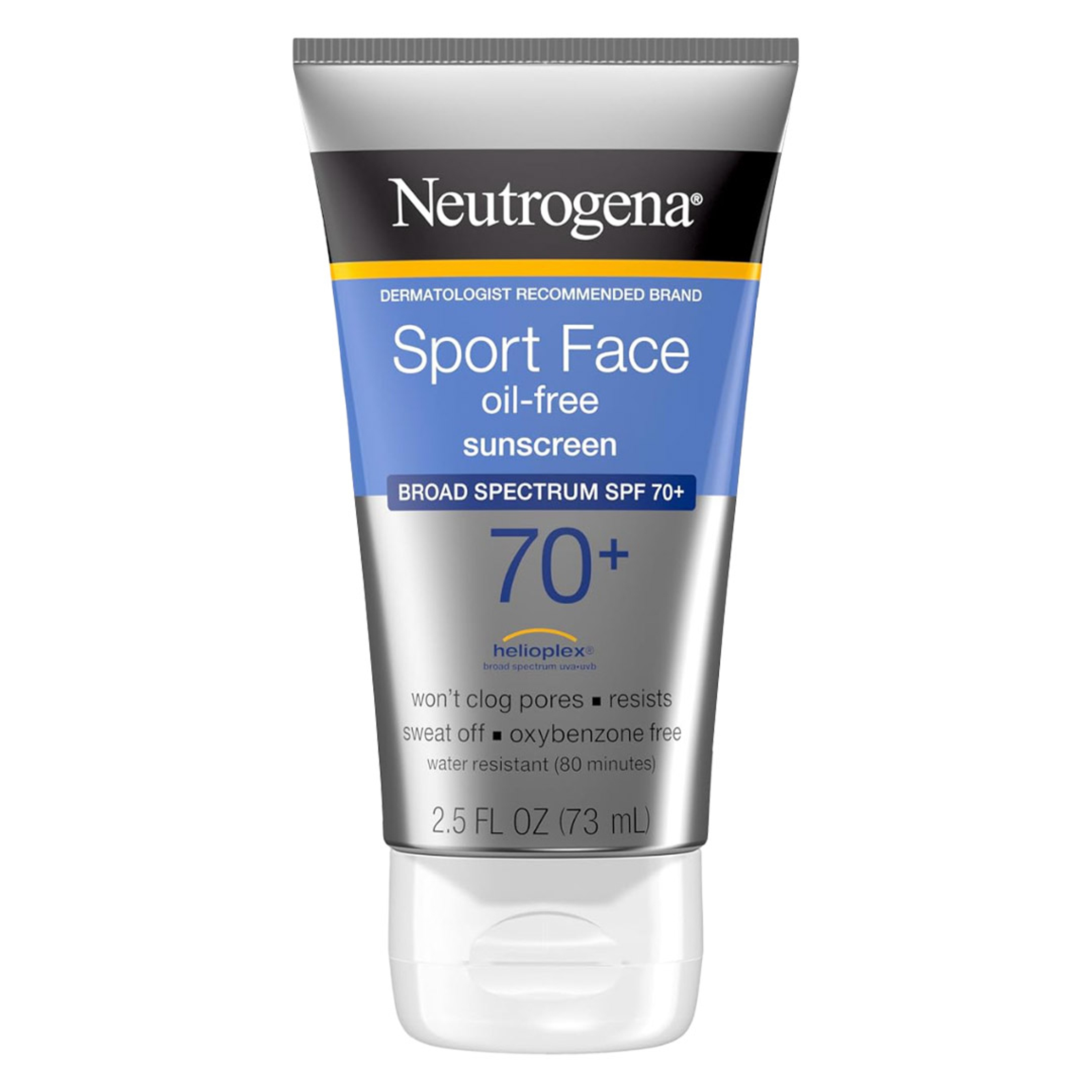 Neutrogena Sport Face Oil-Free Sunscreen SPF70+ 2.5 fl.oz - Broad Spectrum UVA/UVB Protection, Sweat-Resistant 1