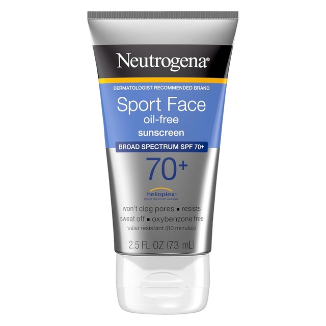 Neutrogena Sport Face Oil-Free Sunscreen SPF70+ 2.5 fl.oz - Broad Spectrum UVA/UVB Protection, Sweat-Resistant